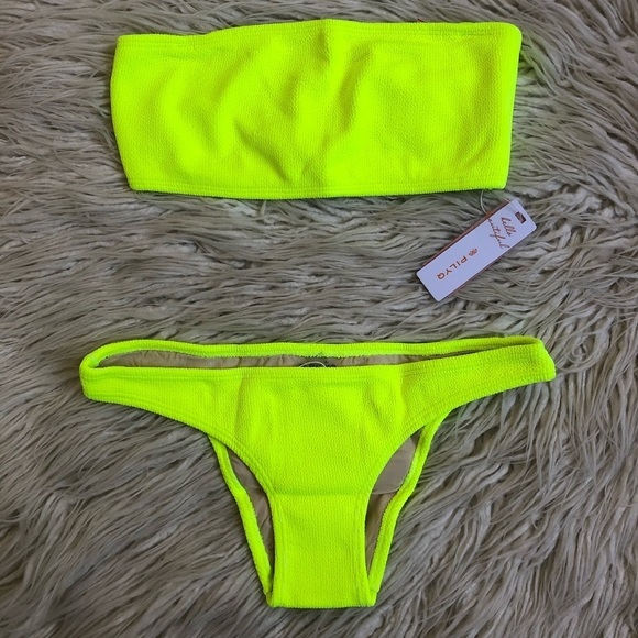 PilyQ Pineapple Reef Tube Bandeau Teeny Bikini NWT - Picture 4 of 10